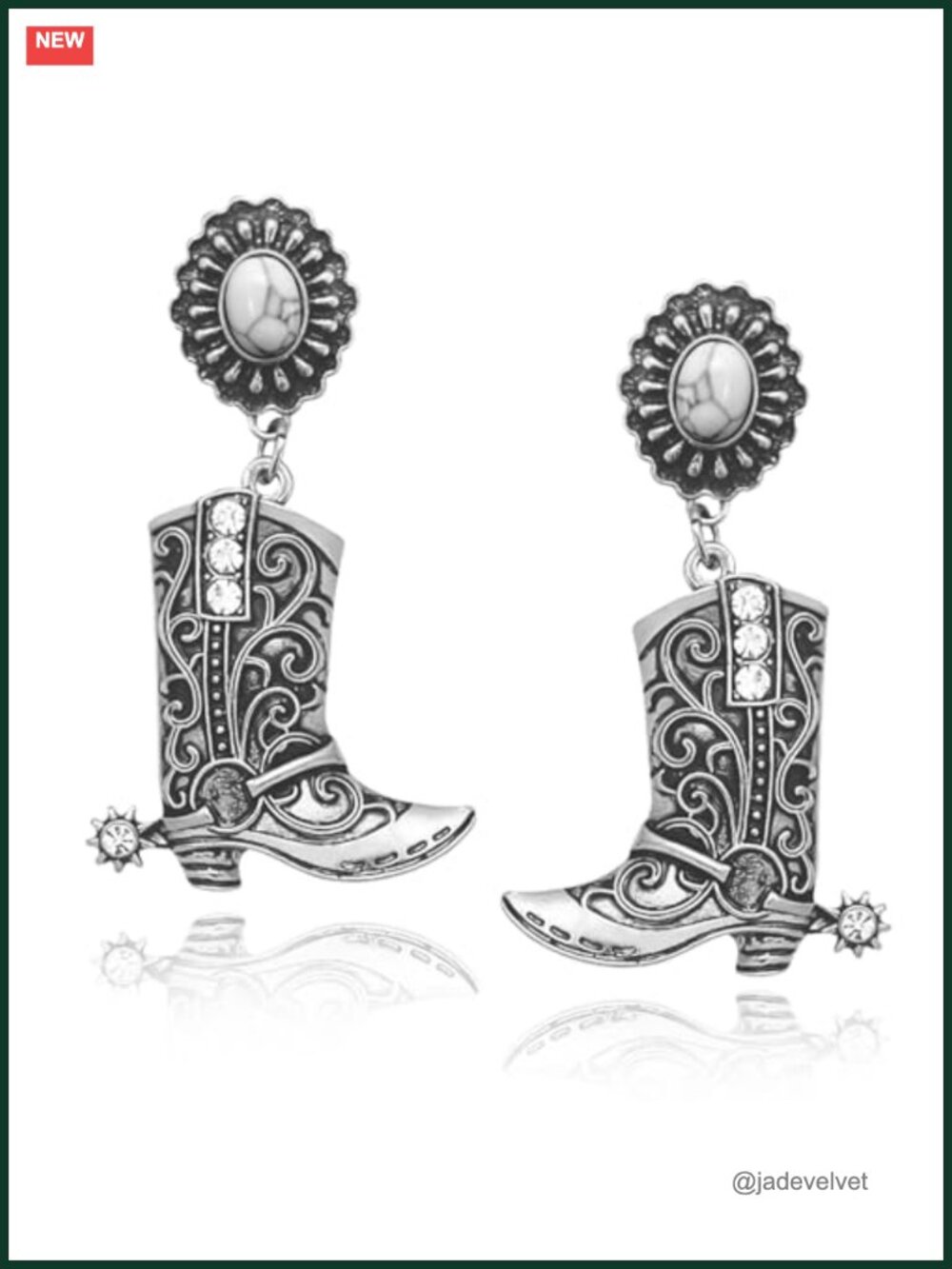 Western Cowgirl Boots Earrings Rhinestone Dangle Drop Rodeo Costume Jewelry